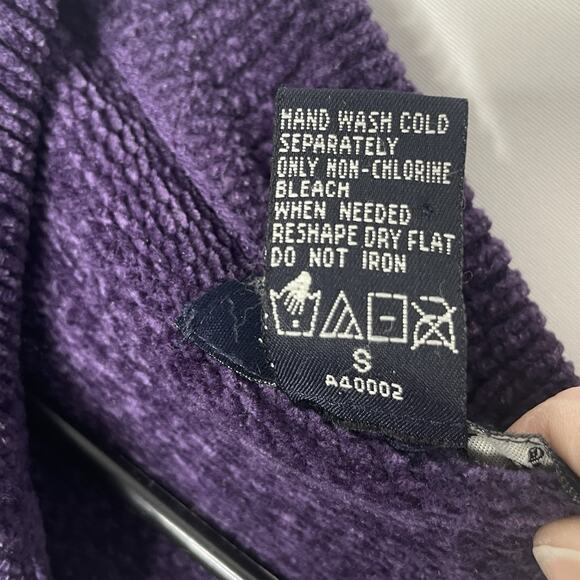 Vintage Purple Chenille Button Cardigan Y2K Cozy S (Fits M/L) - Picture 5 of 7